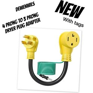 Yellow and Black Dryer Plug Adapter